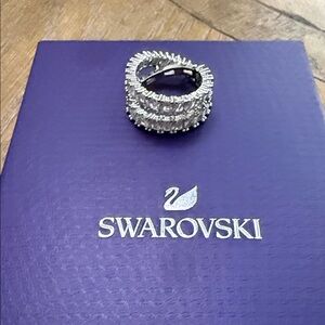 Swarovski Silver Ring with Clear Crystals